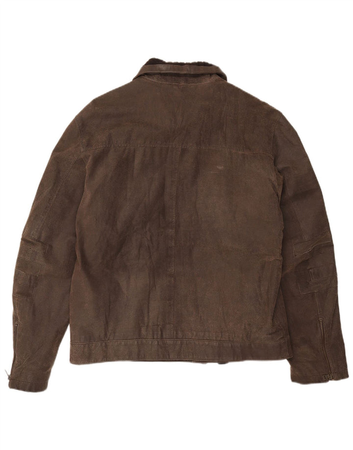 Jaqueta de couro masculina básica IT 52 XL couro marrom