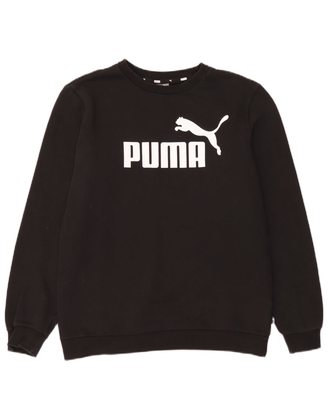 Puma Boys Graphic Sweatshirt Jumper 15-16 Anos Preto Algodão