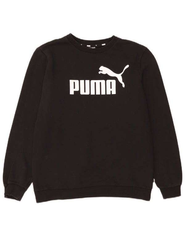 Puma Boys Graphic Sweatshirt Jumper 15-16 Anos Preto Algodão