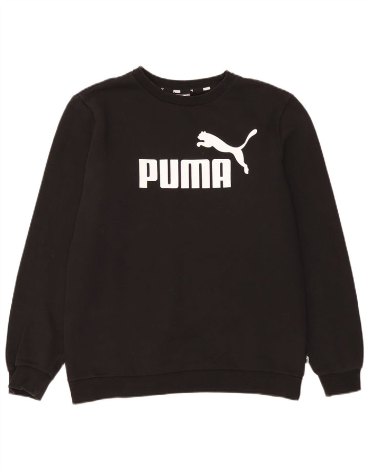 Puma Boys Graphic Sweatshirt Jumper 15-16 Anos Preto Algodão