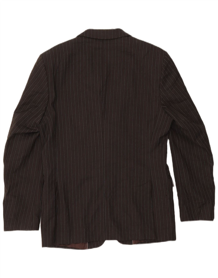 Jaqueta blazer masculina Zara com 2 botões UE 50 médio marrom listrado rayon