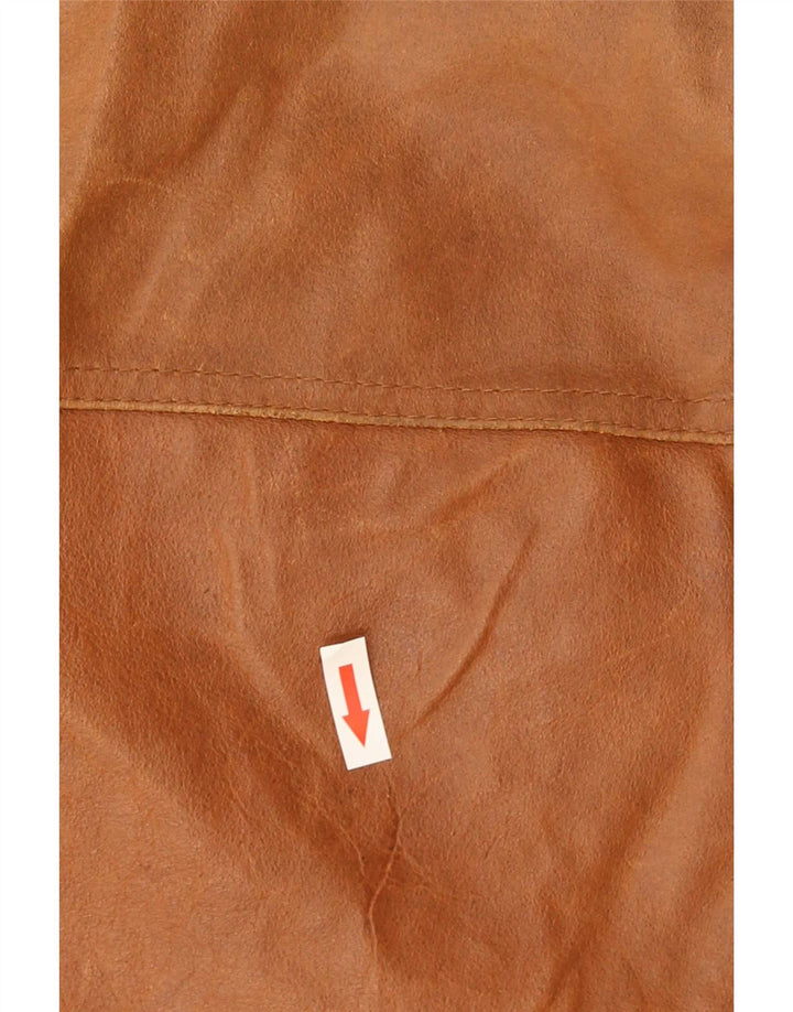 Jaqueta de couro masculina Bata UK 38 marrom médio