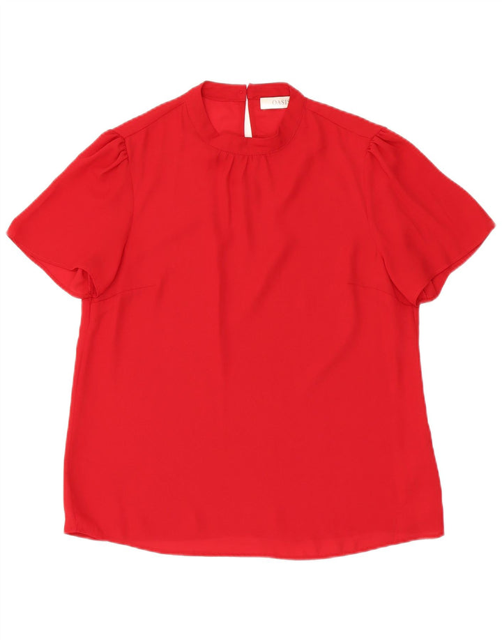 Blusa feminina Oasis UK 12 poliéster vermelho médio