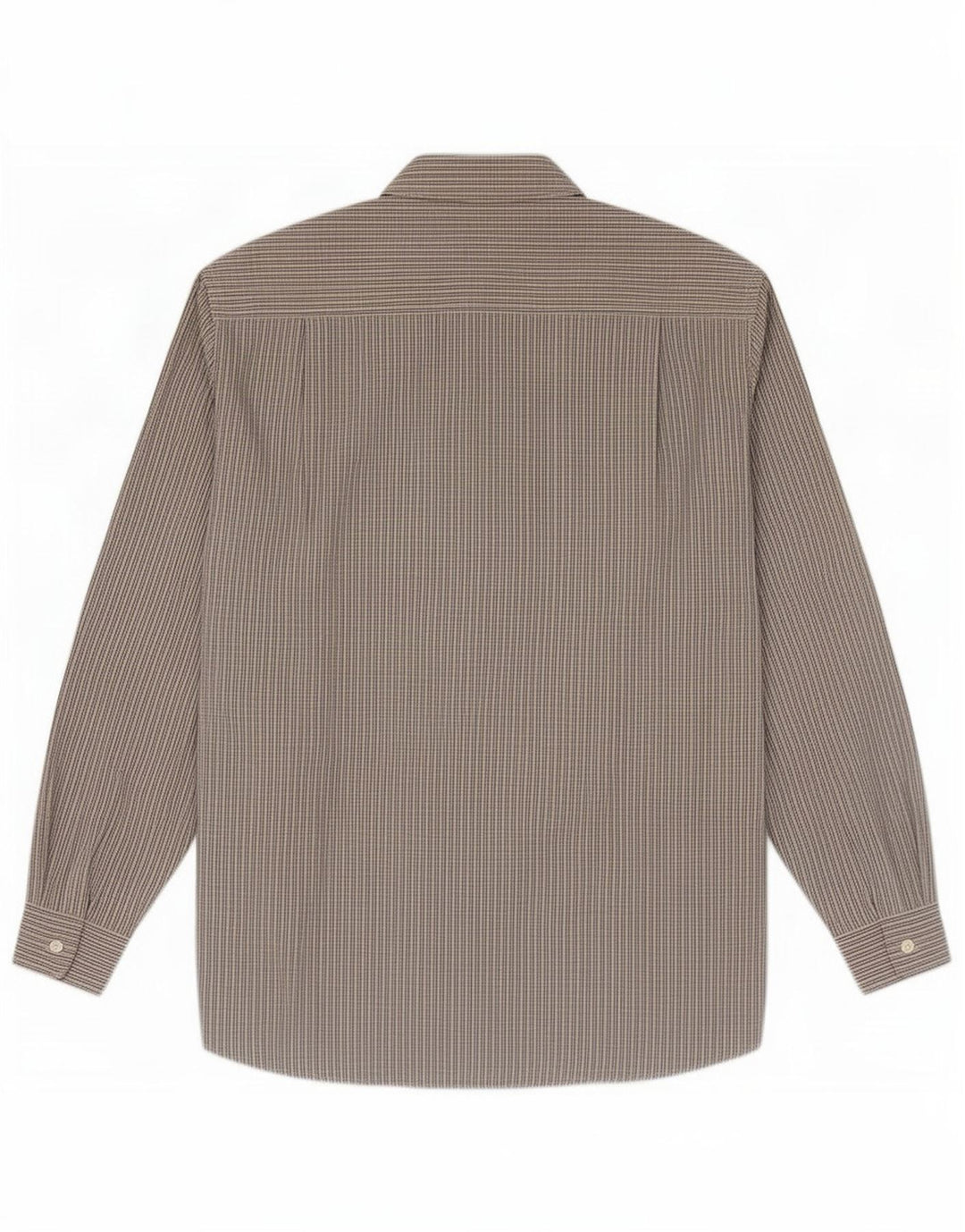Camisa masculina Stefanel grande algodão xadrez bege