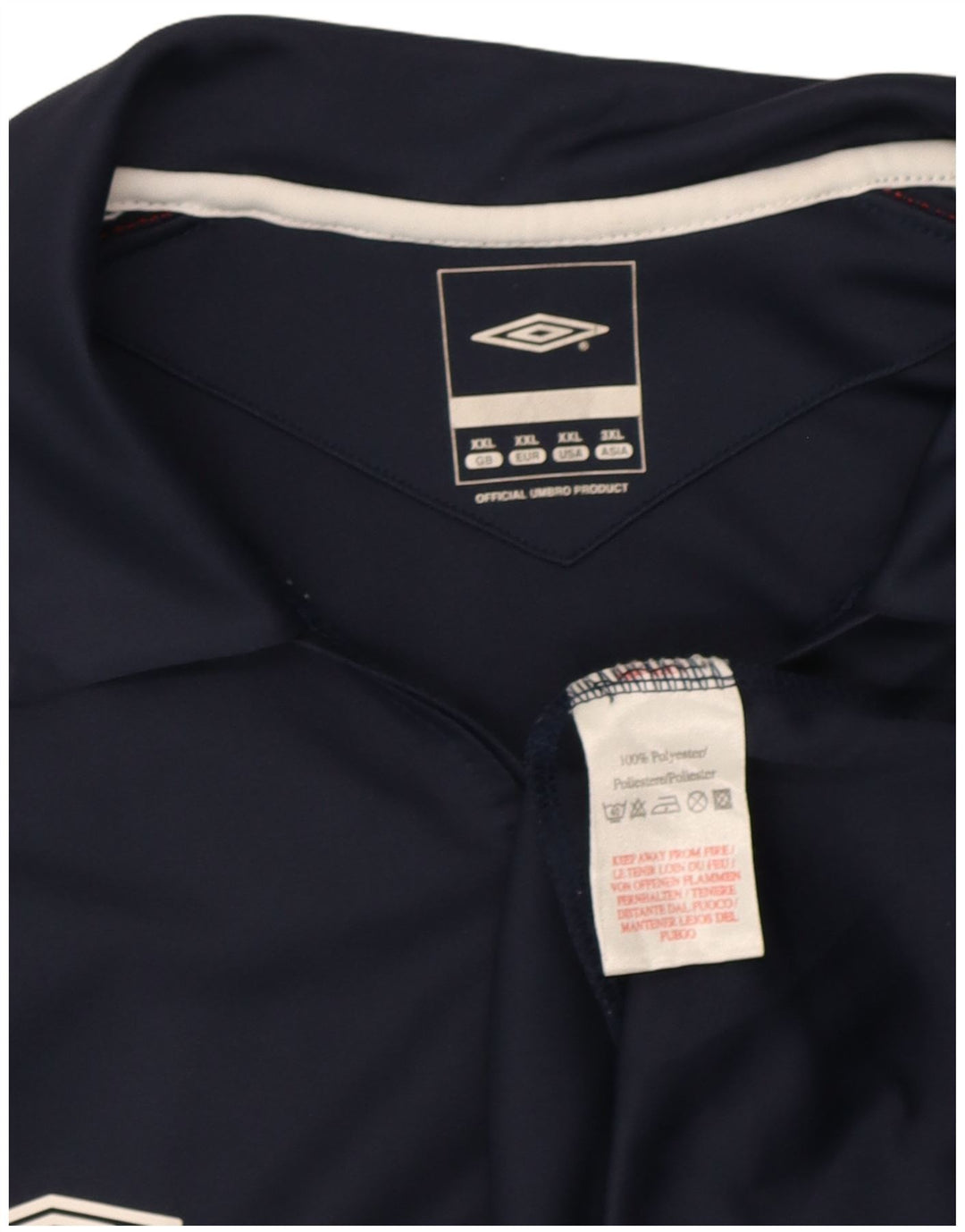 Camisa polo masculina Umbro com zíper e gola 2XL poliéster colorblock azul marinho