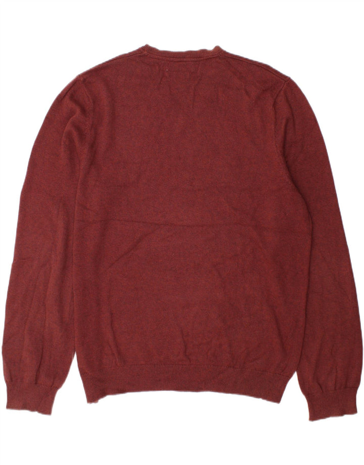 Suéter masculino Marks & Spencer com decote em V XL de algodão marrom
