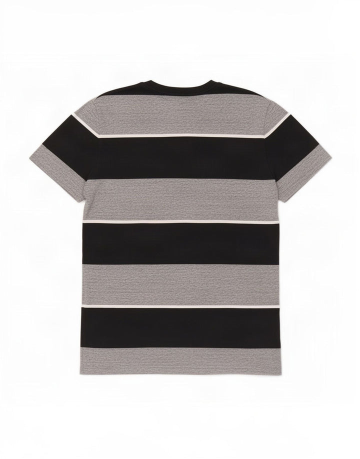 Camiseta masculina Superdry algodão listrado cinza médio