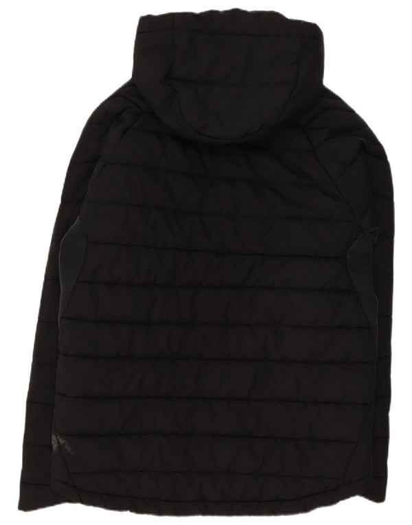 Jaqueta acolchoada com capuz masculina Nike UK 40 grande poliéster preto