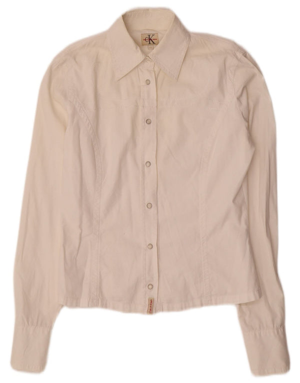 Camisa Calvin Klein Jeans Mulher UK 6 XS Algodão Branco