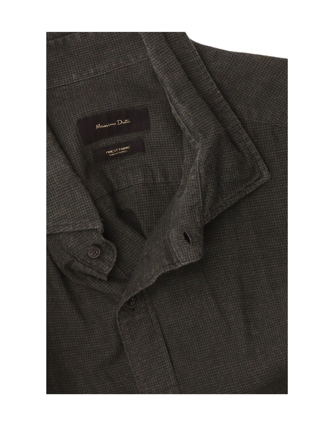 Camisa masculina Massimo Dutti verde médio Houndstooth