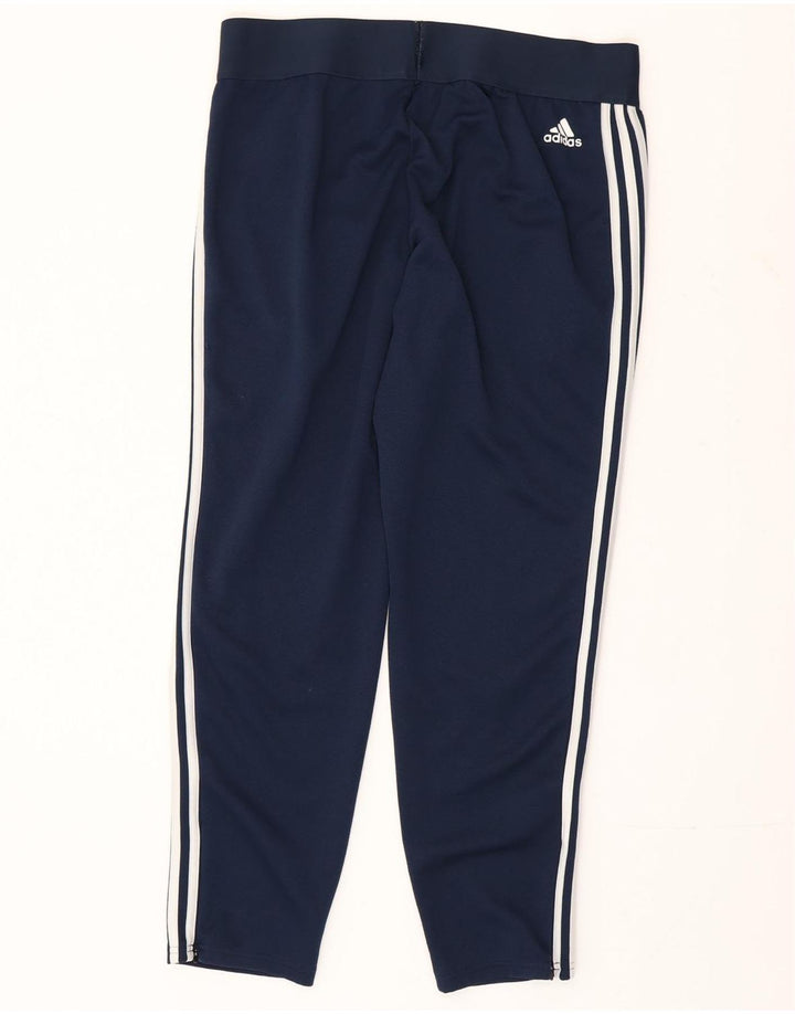 Calça de treino feminina Adidas UK 16/18 grande azul marinho poliéster