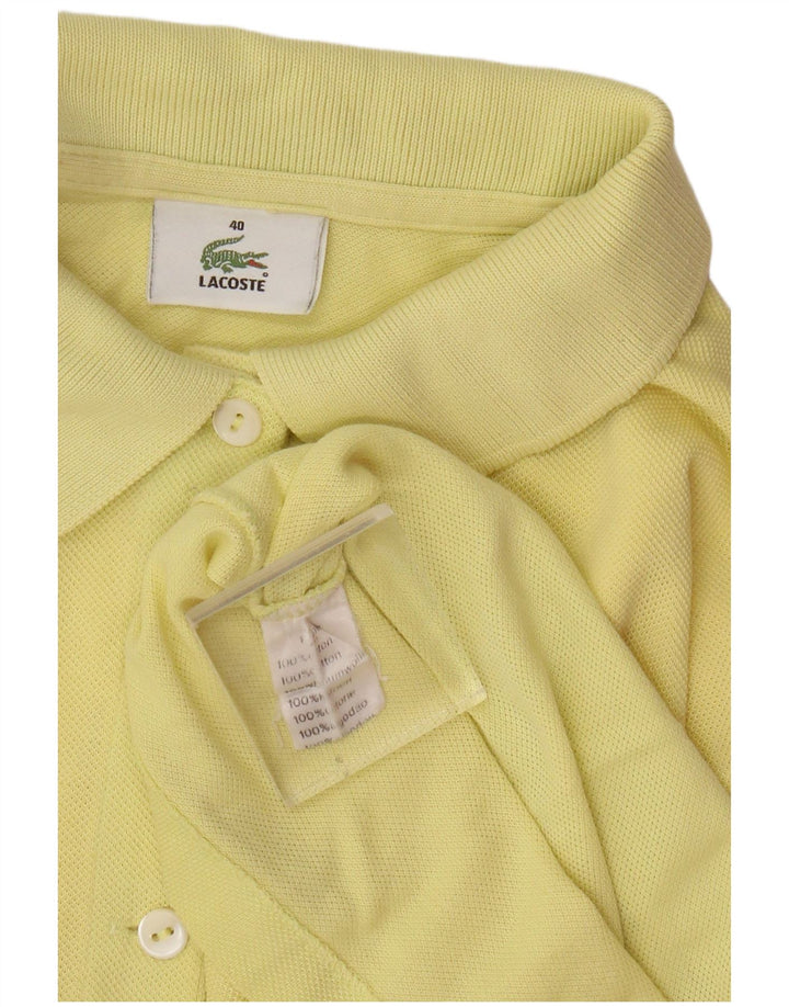 Camisa polo feminina Lacoste tamanho 40 algodão amarelo médio