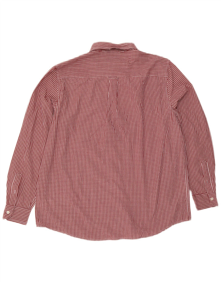 Camisa masculina Chaps XL vermelha algodão guingão