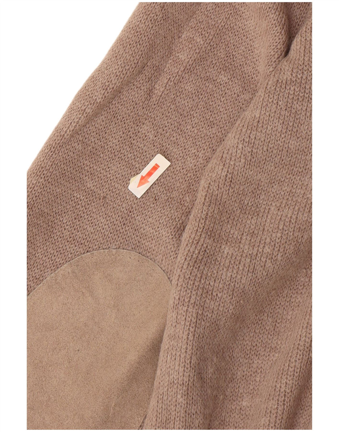 Suéter cardigã masculino vintage grande marrom manchado