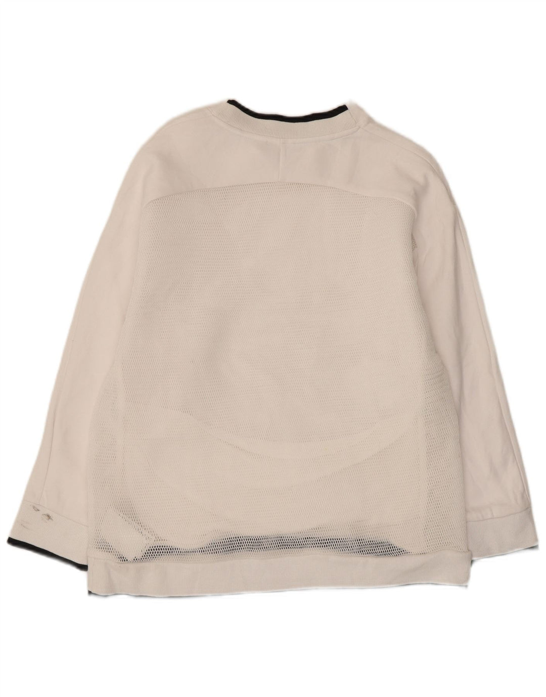 Puma feminino gráfico moletom jumper UK 10 pequeno algodão branco