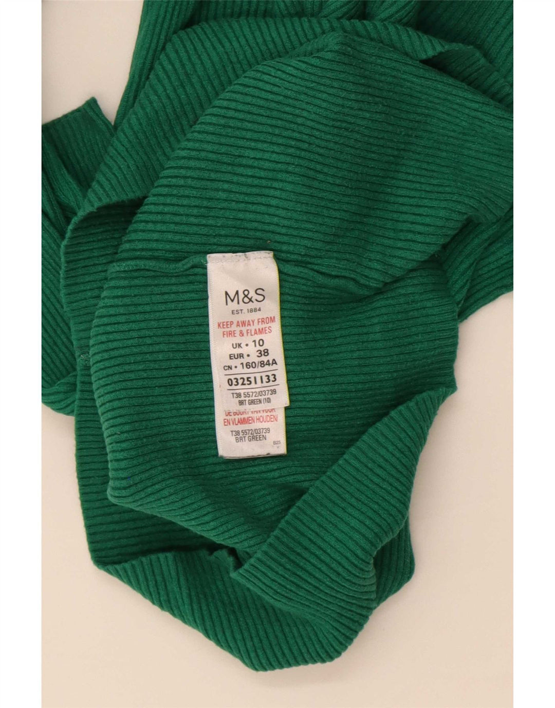 Suéter feminino Marks & Spencer com gola redonda e viscose verde pequena Reino Unido 10