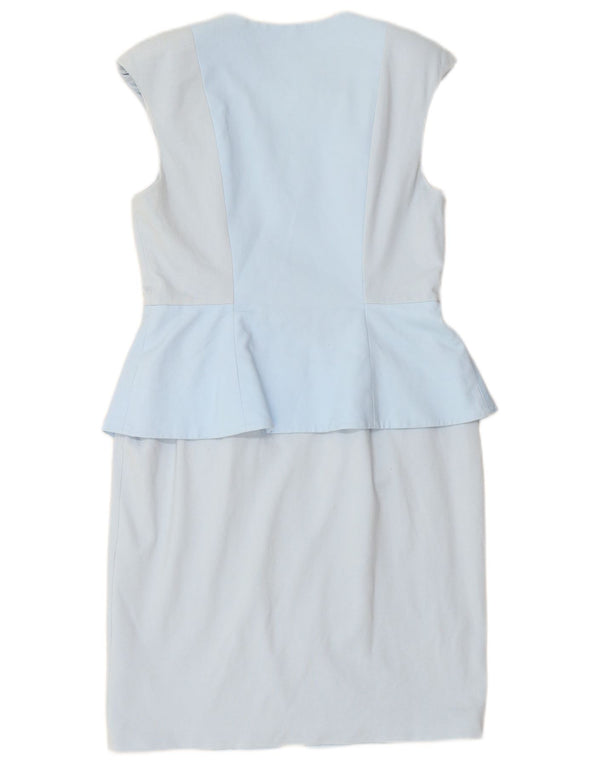 Vestido bodycon feminino sem mangas TED BAKER tamanho 4 grande bloco colorido azul