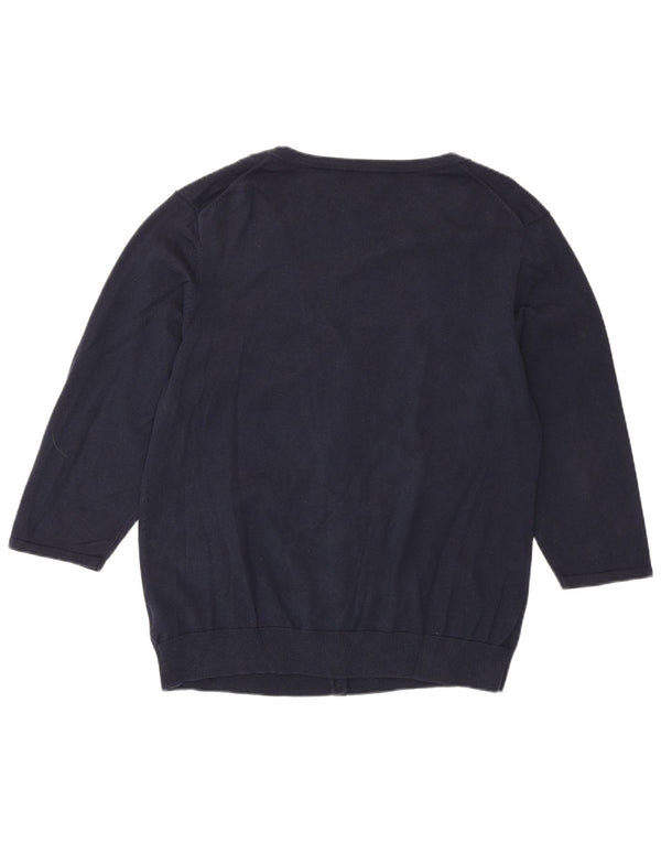 Suéter cardigã feminino Tommy Hilfiger manga 3/4 Reino Unido 20 2XL azul marinho