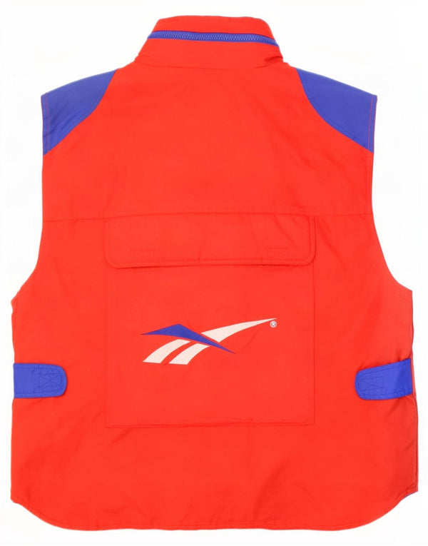 Reebok Mens Graphic Hooded Utility Gilet UK 42 XL Vermelho Colourblock Poliamida