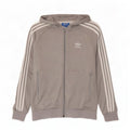 Adidas masculino zip moletom com capuz pequeno poliéster cinza