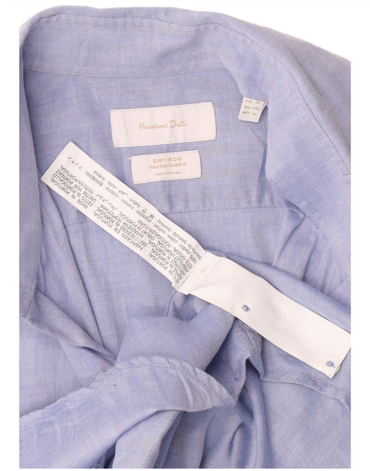 Camisa masculina Massimo Dutti EU 40 15 1/2 algodão azul médio