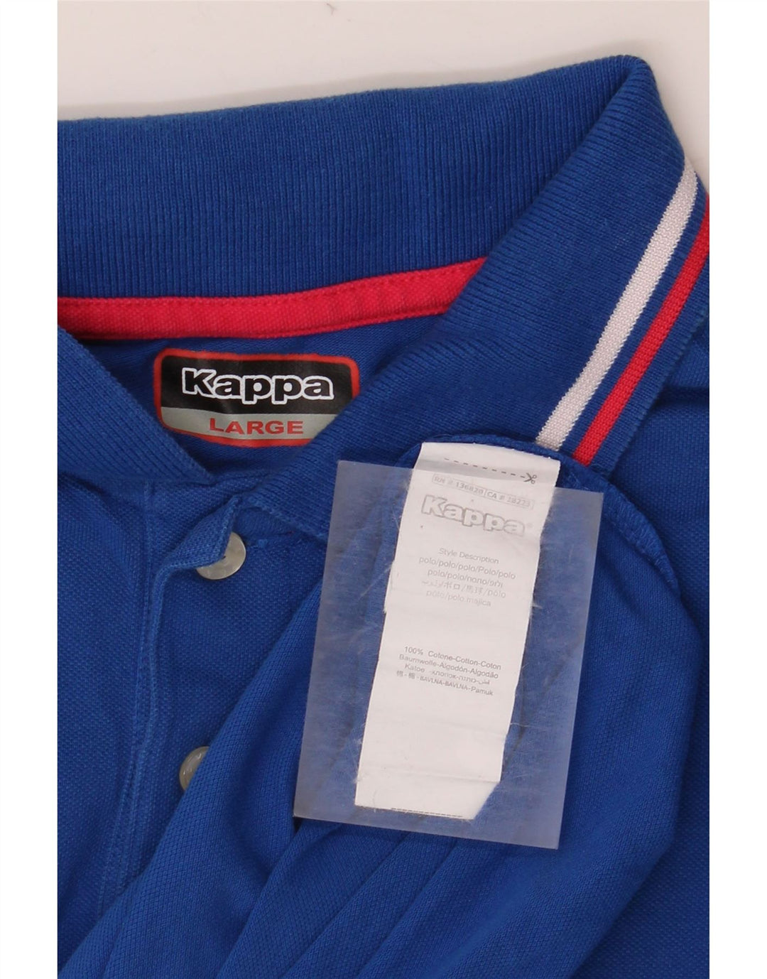 Camisa polo masculina KAPPA grande algodão azul