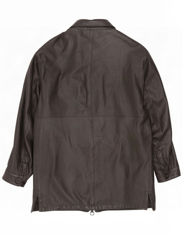 Martin Eden Mens Leather Jacket IT 52 XL Black