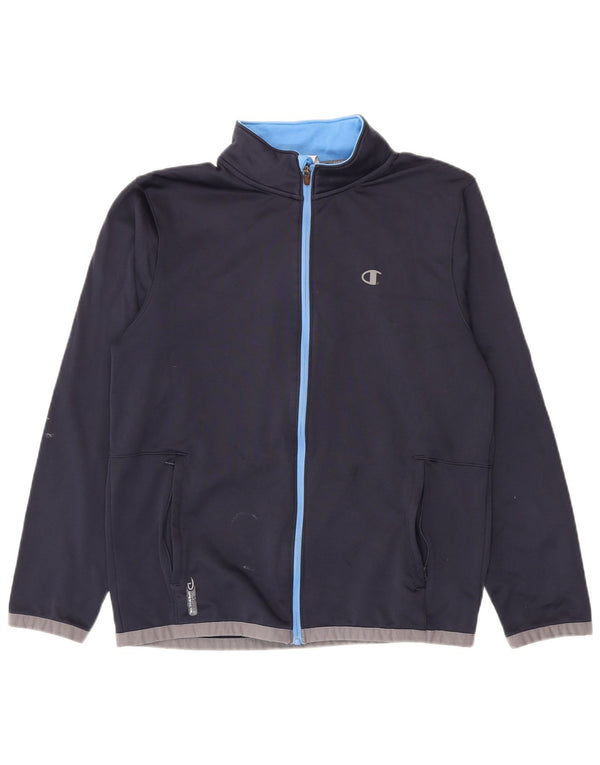 Jaqueta masculina de agasalho Champion médio azul marinho poliéster colorblock