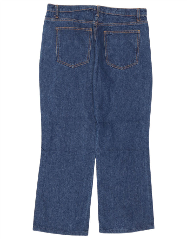 Calça jeans feminina Zara Bootcut EU 44 XL W34 L27 azul algodão