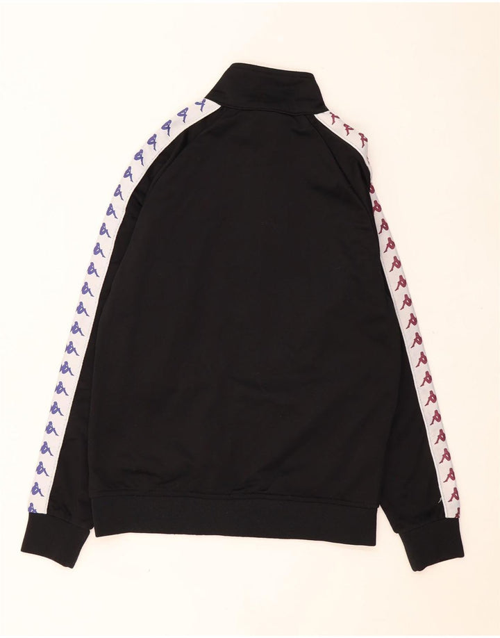 KAPPA Mens Graphic Tracksuit Top Jacket Médio Preto Colorblock Poliéster