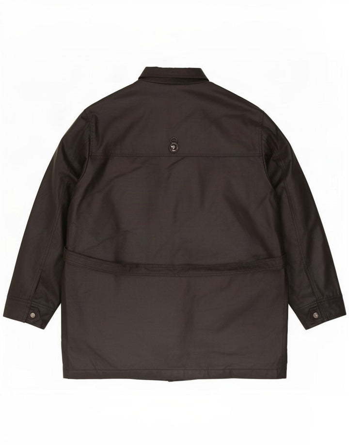 Jaqueta utilitária masculina Piero Guidi UK 40 grande algodão preto