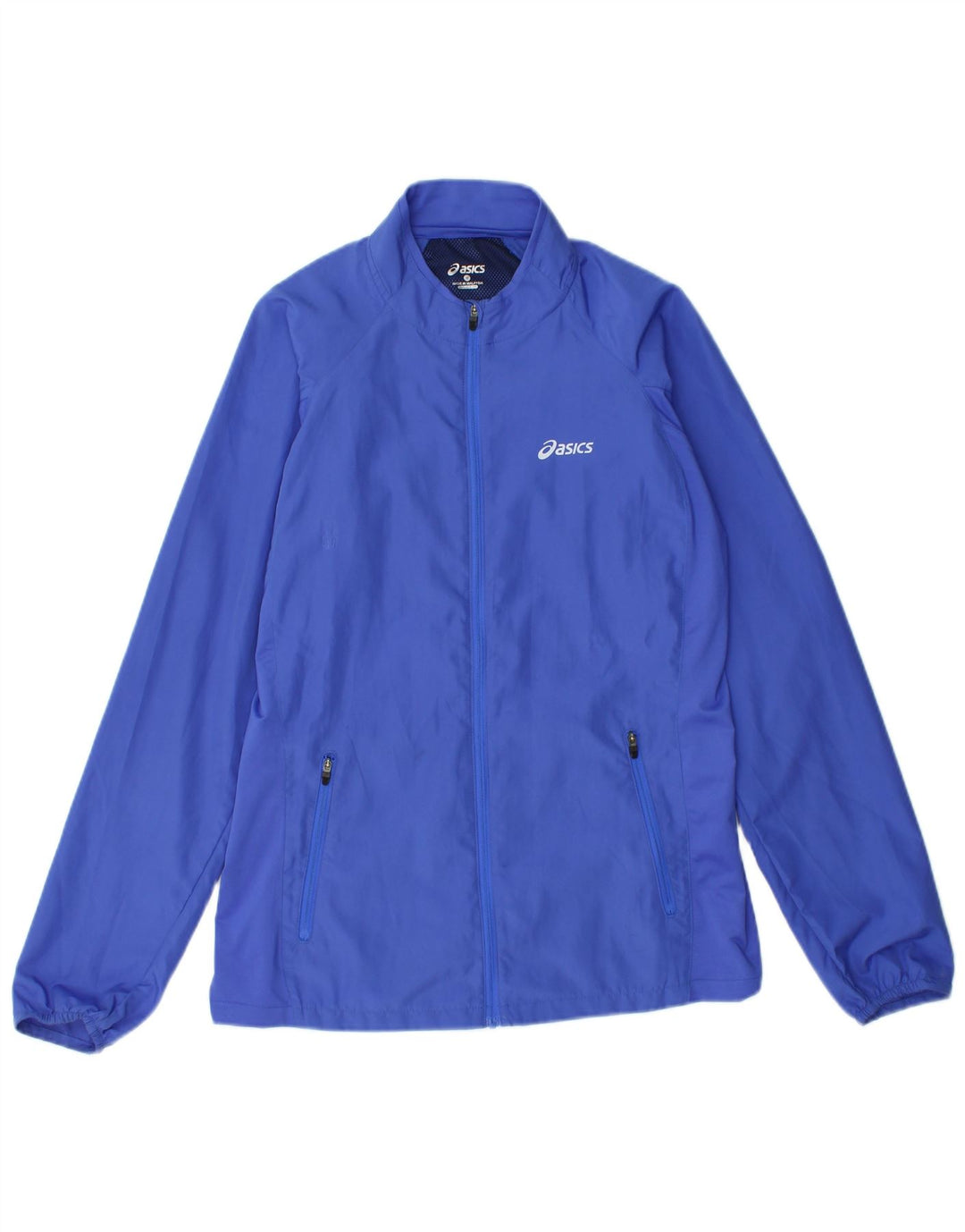 ASICS Womens Tracksuit Top Jacket UK 12 Médio Azul Poliéster