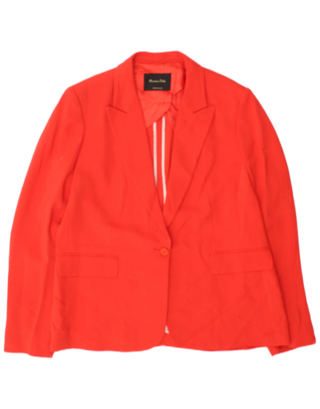Jaqueta blazer feminina Massimo Dutti com 1 botão EU 44 XL viscose vermelha