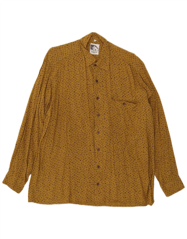 Camisa masculina Eterna com padrão abstrato tamanho 41 16 grande amarelo