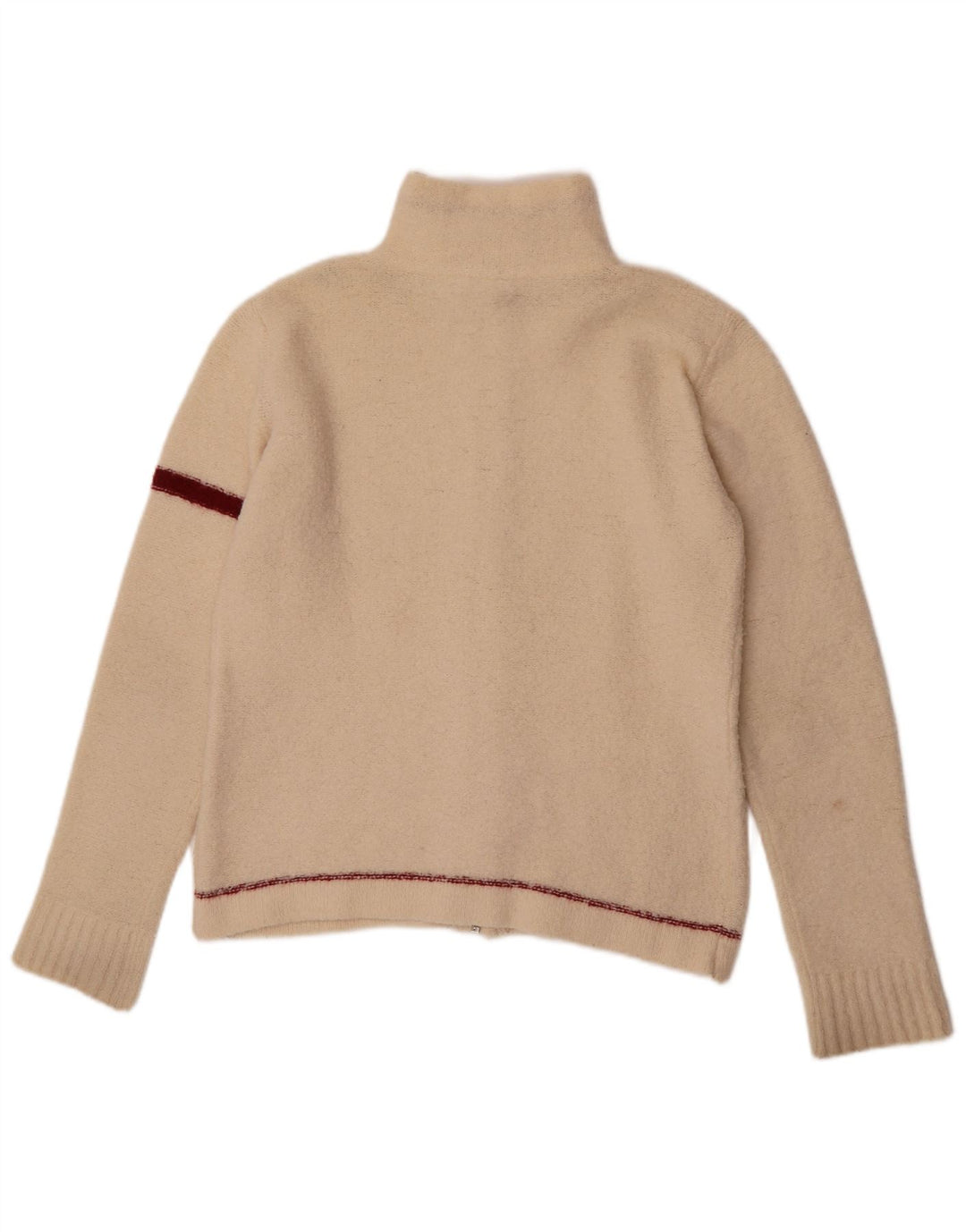 Suéter cardigã feminino Murphy & Nye UK 14 médio off white colorblock