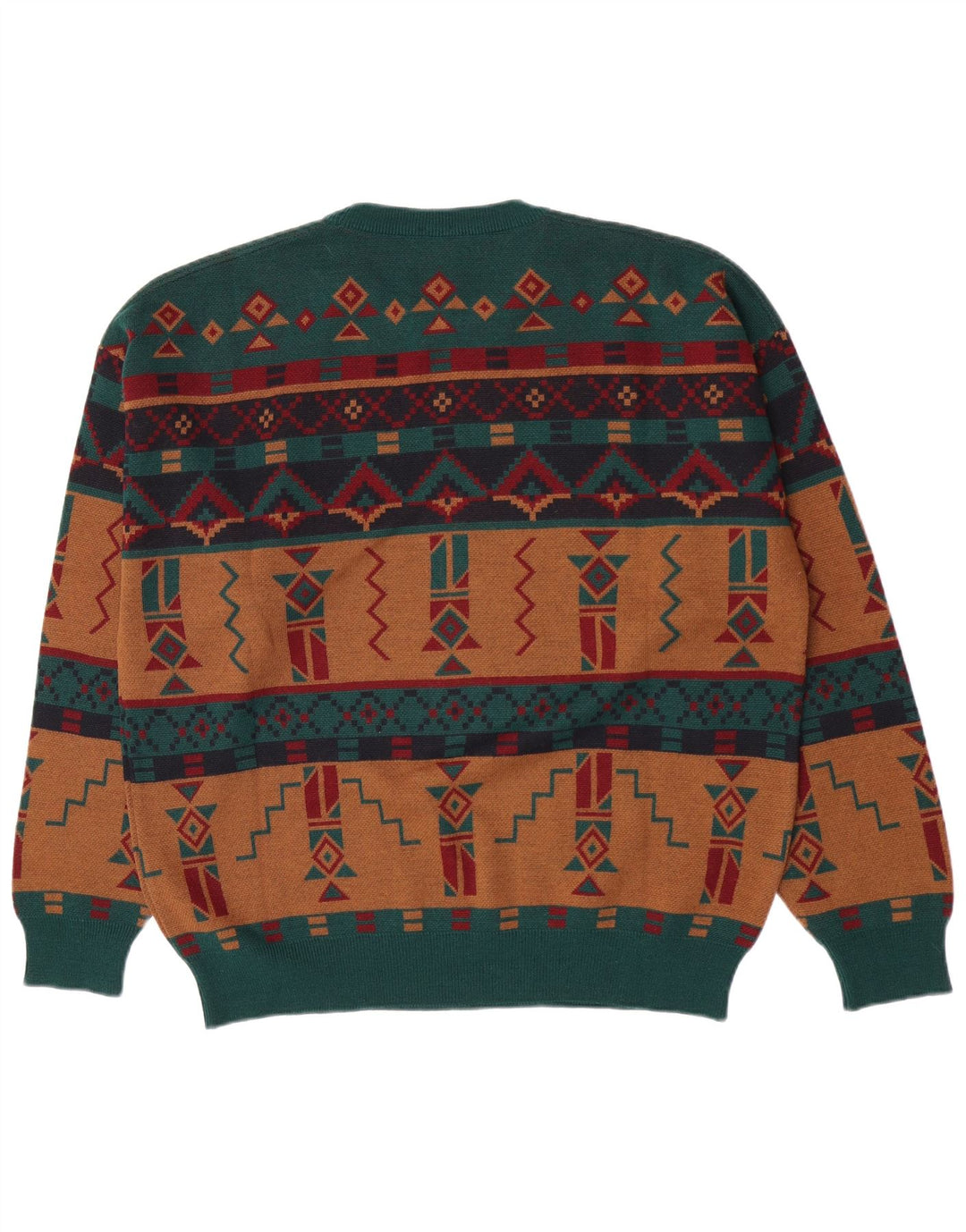 Suéter masculino White Sails com gola redonda grande geométrico multicolorido