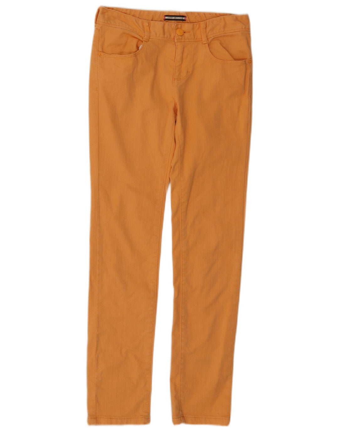TOMMY HILFIGER Meninas Calças Skinny Casual 11-12 Anos W25 L27 Laranja