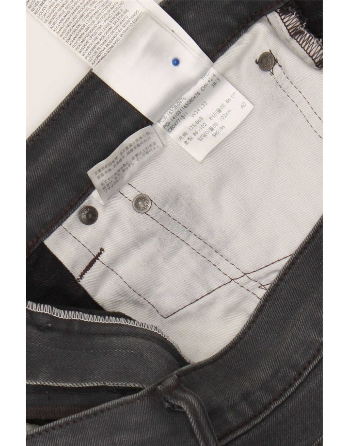 Levi's Mens Slim Jeans W34 L32 Cinza Algodão