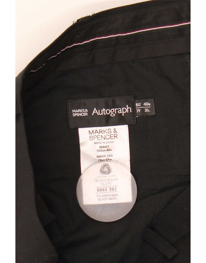 Calça masculina Marks & Spencer Autograph Straight Suit W40 L31 preta