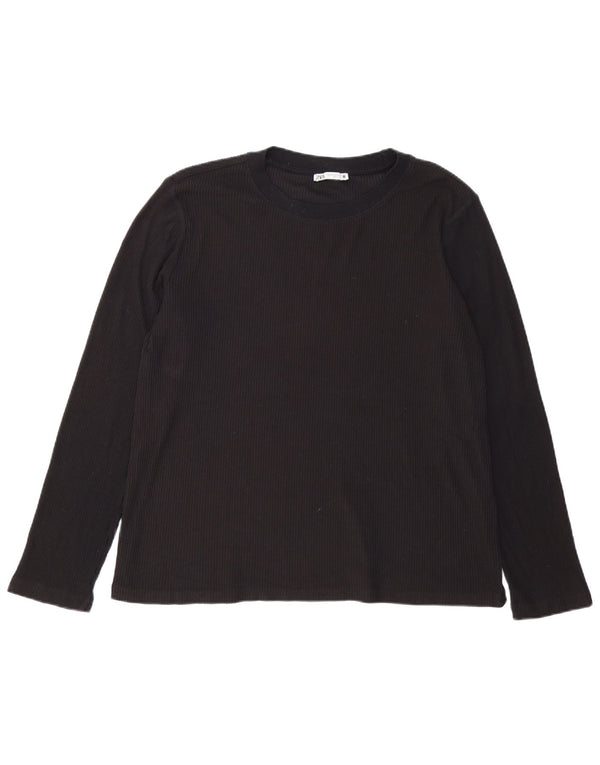 Top feminino Zara manga comprida UK 18 XL preto