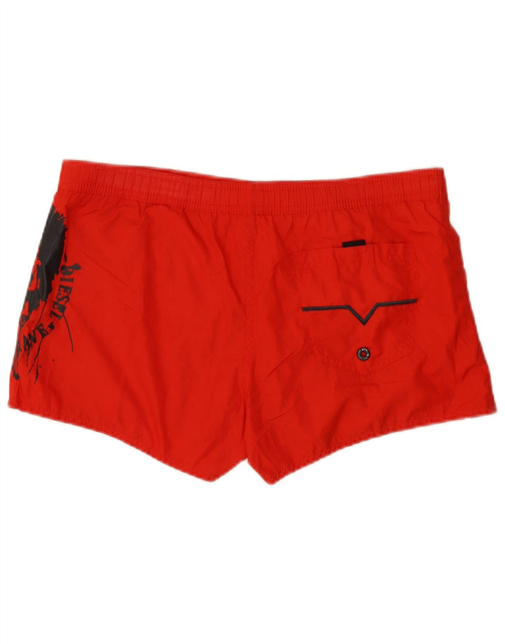 Shorts de natação masculino diesel poliéster vermelho médio