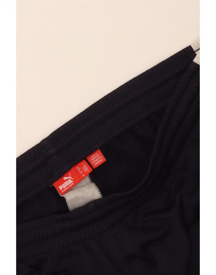 Calça de treino masculina Puma grande bloco colorido azul marinho