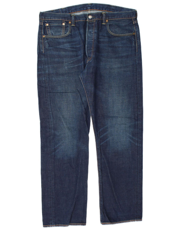 LEVI'S Masculino 501 Straight Jeans W38 L32 Azul Algodão