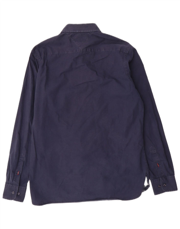 Camisa masculina Tommy Hilfiger Custom Fit média azul marinho