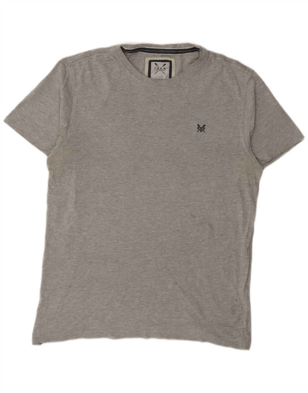 Camiseta masculina Crew Clothing Top grande algodão cinza