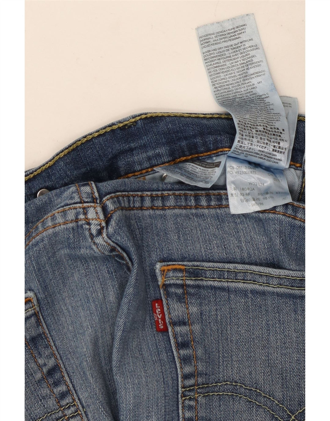 LEVI'S Jeans Slim Masculino W32 L34 Azul Algodão