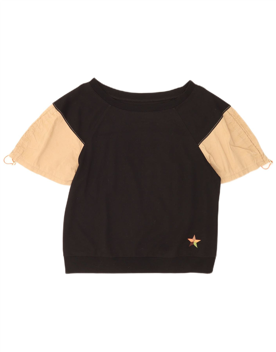 Benetton moletom feminino jumper UK 16 grande bloco colorido preto