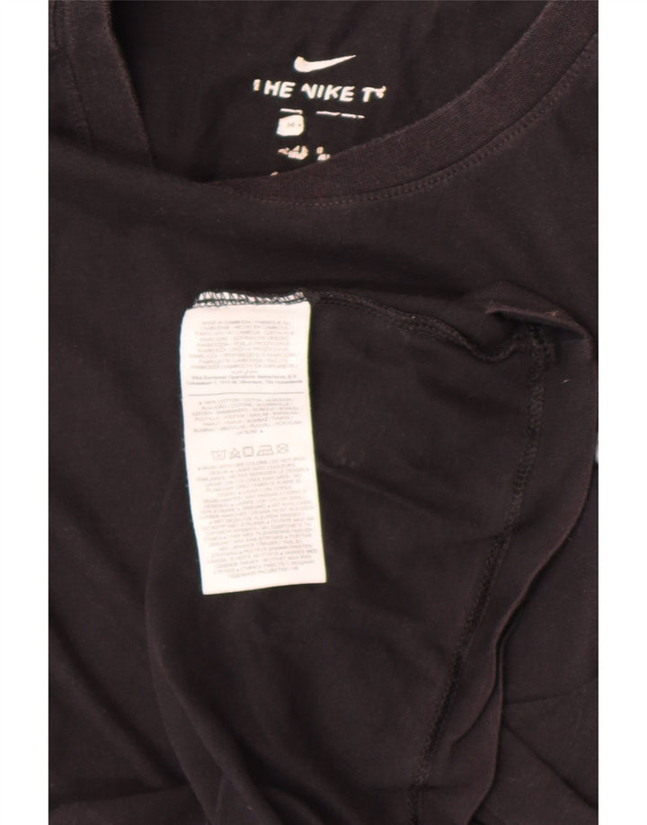 Nike Mens Camiseta Top Médio Algodão Preto