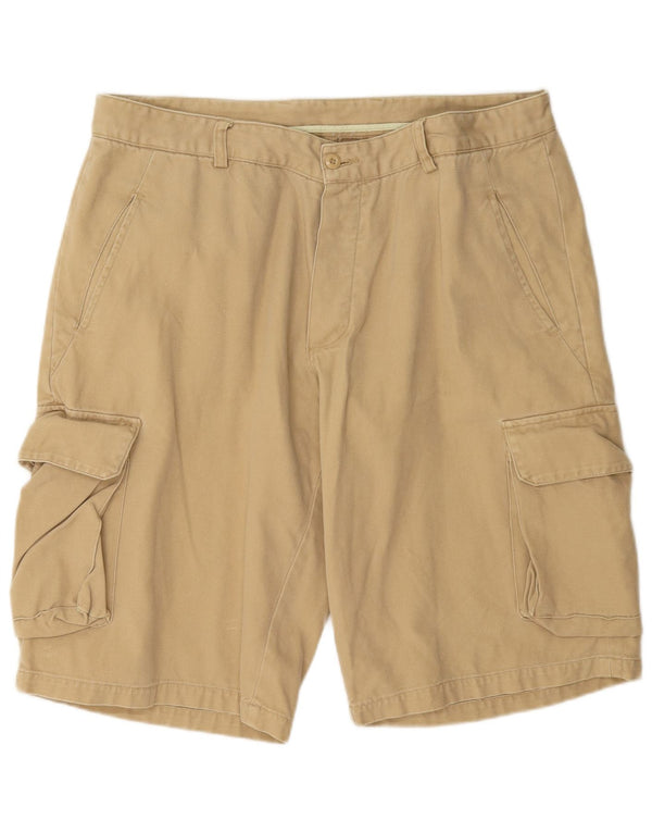 Shorts cargo masculino vintage IT 54 2XL W42 algodão bege