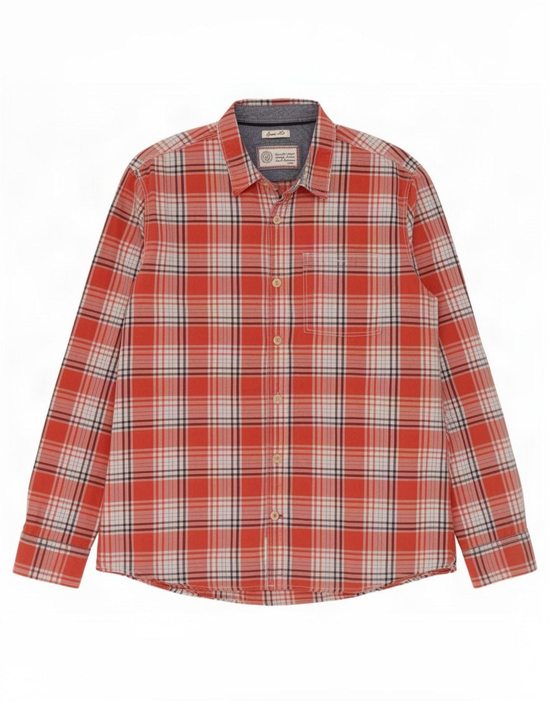 Fat Face Mens Classic Fit Camisa XL Vermelho Xadrez Algodão